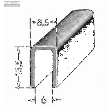 VOORRUITRUBBER U MODEL