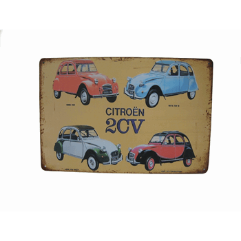 METAL SIGN CITROEN 2CV 4TYPES METAL SIGN CITROEN 2CV 4TYPES