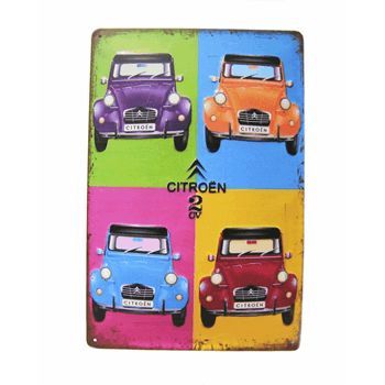 METAL SIGN CITROEN 2CV 4X METAL SIGN CITROEN 2CV 4X