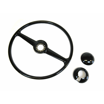 STUURWIEL 2 SPAAKS ZWART MAT